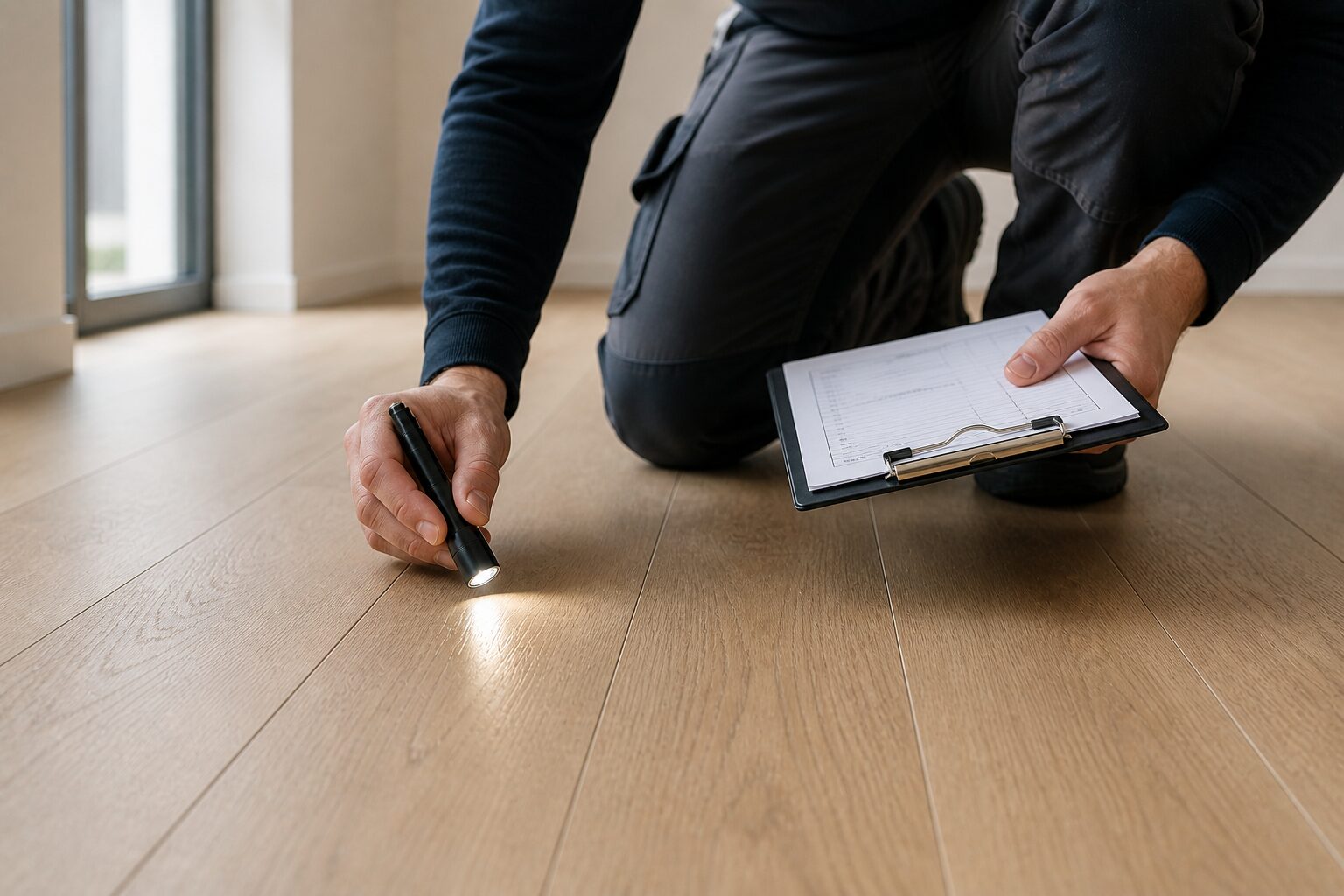 technisch vloeronderzoek inspectie houten vloer op locatie