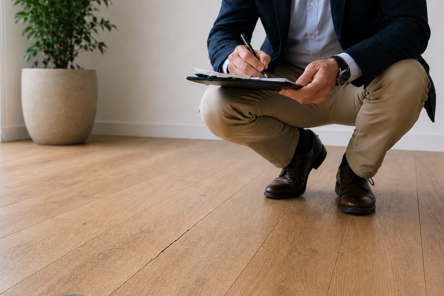 technisch vloeronderzoek detail houten vloer inspectie
